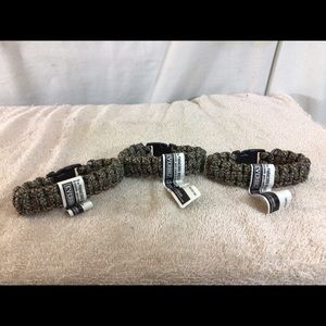 Cute Set of 3 EVERBILT 9” Paracord Bracelets Grn